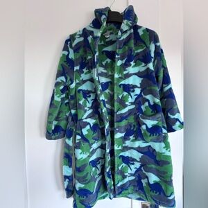 Tucker + Tate Blue and Green Dinosaur Hooded robe